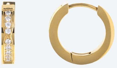 Creolen Edelstahl vergoldet Zirkonia