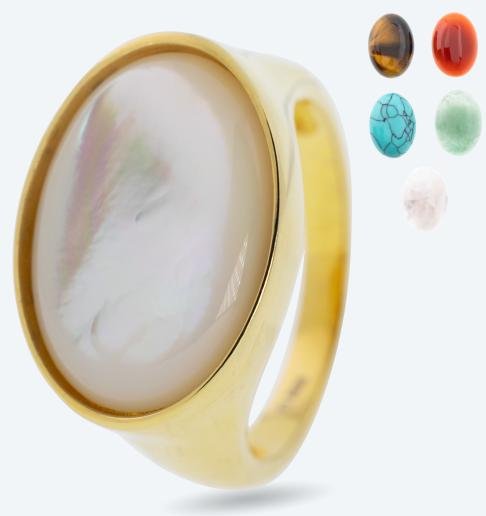 Wechsel-Ring 925 vergoldet 6 Edelsteine