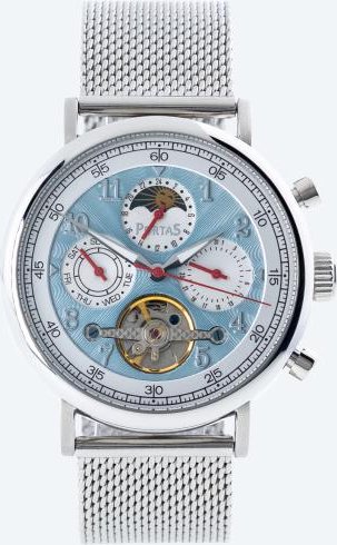 PortaS Herren-Automatikuhr "Spreetal" eisblau