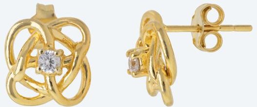 Ohrstecker 925 Sterling Silber vergoldet Zirkonia