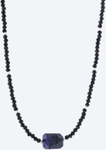 Collier Achat, Lapis gefärbt Magnetverschluß