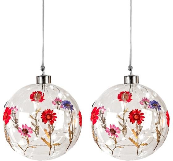 2 LED Kugeln Trockenblumen