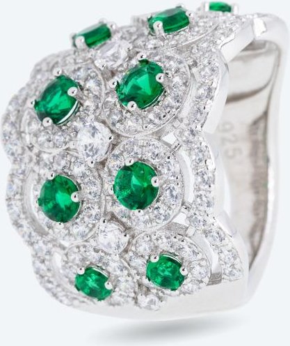 Ring 925 Sterling Silber rhodiniert Zirkonia