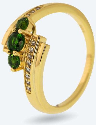 Ring 925vergoldet St. Silber Chromdiopsid