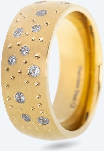 Ring Edelstahl vergoldet Zirkonia