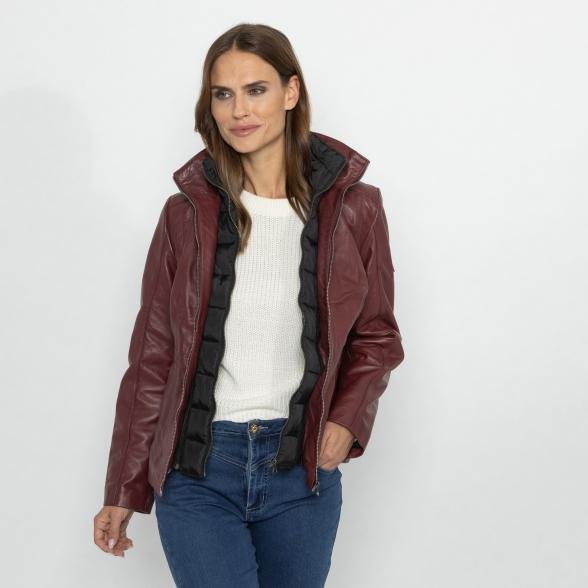 OTTO KERN Damen-Lederjacke 'Beate' bordeaux