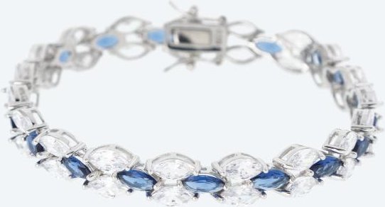 Armband 925 Silber rhodiniert Zirkonia, ca. 19 cm