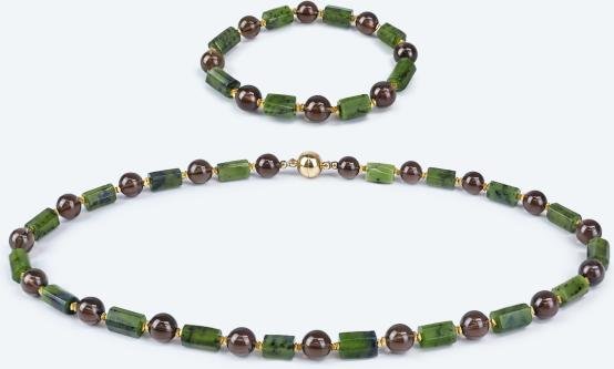SET: Collier und Armband Jade Magnetverschluß