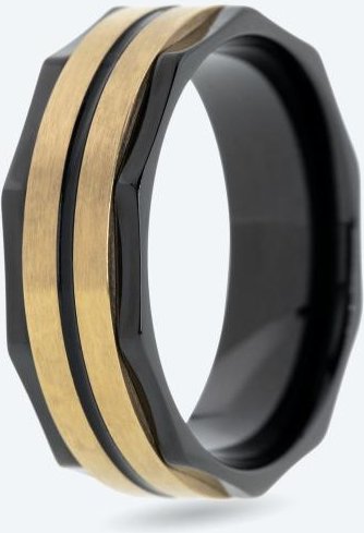 Ring Edelstahl schwarz/gold
