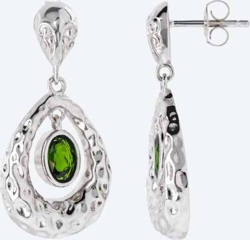 Ohrhänger 925 Silber rhodiniert Chromdiopsid