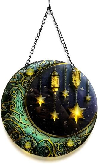 Fensterbild Mond und Sterne 25cm