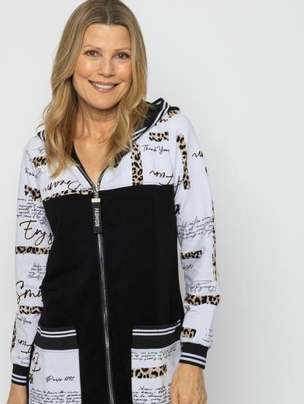 VANESSA STYLE Damen-Kapuzenjacke schwarz/weiß