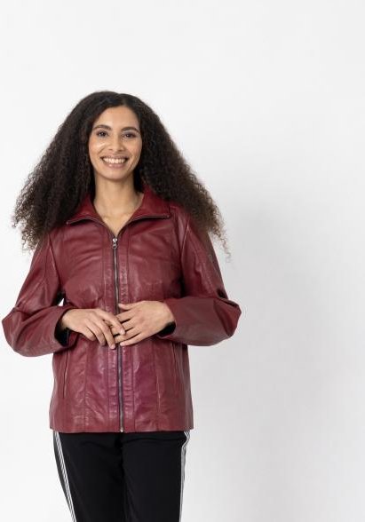 OTTO KERN Damen-Lederjacke 'Bella' bordeaux