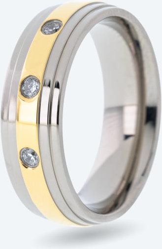 Ring Titan bicolor mit Zirkonia