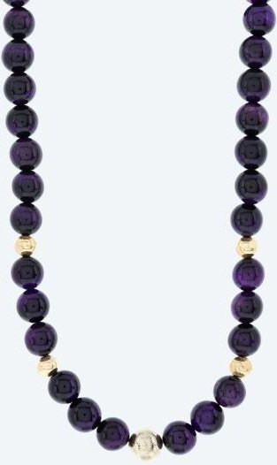 Christian Materne Collier Tigerauge lila gef.