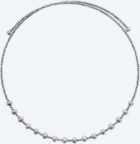 Halsreif AAAAA SWZP+ Hämatit flexibel silberfarben