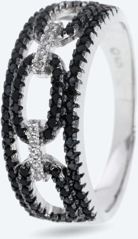 Ring 925 Silber platiniert Spinell, Zirkon weiß