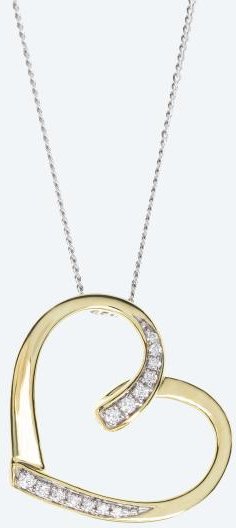 Herzanhänger+Kette 925 vergoldet Kanada Brillanten