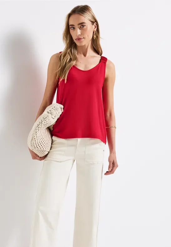 Thumbnail - Street One Frauen Top mit Raffung in Rot, Gr: 40