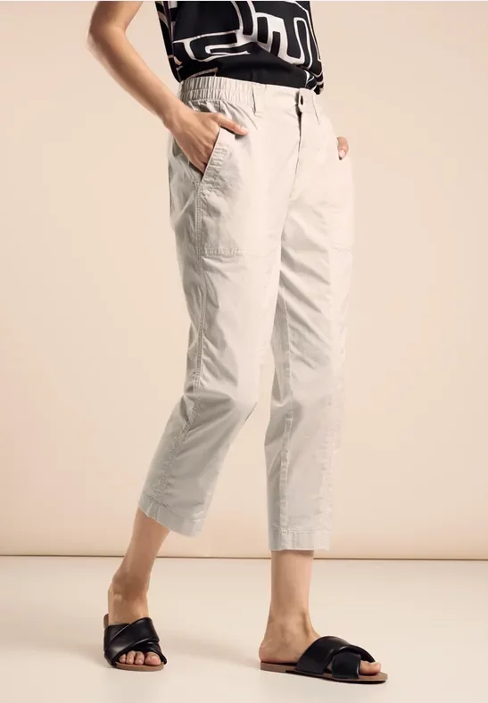 Street One Frauen Hose im Loose Fit in Beige, Gr: 40