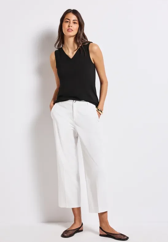 Street One Frauen V-Neck Top in Schwarz, Gr: 46