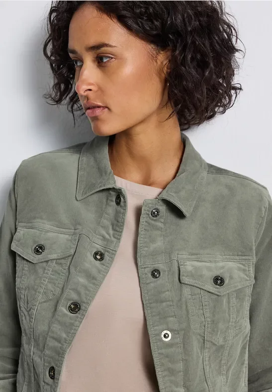Thumbnail - Street One Frauen Mini-Cord Jacke in Grün, Gr: 38