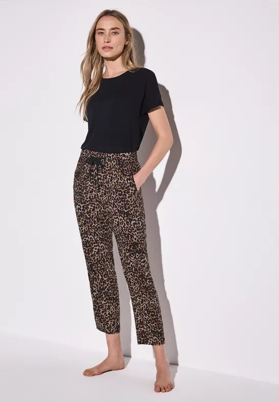 Street One Frauen Gemusterte Hose in Braun, Gr: 40