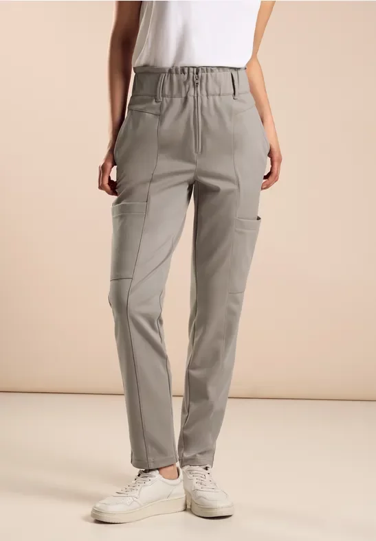 Thumbnail - Street One Frauen Paperbag Hose in Beige, Gr: 42