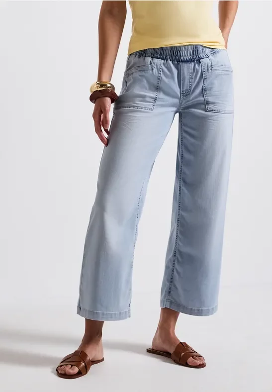 Street One Frauen Jeans Culotte in Blau, Gr: 27