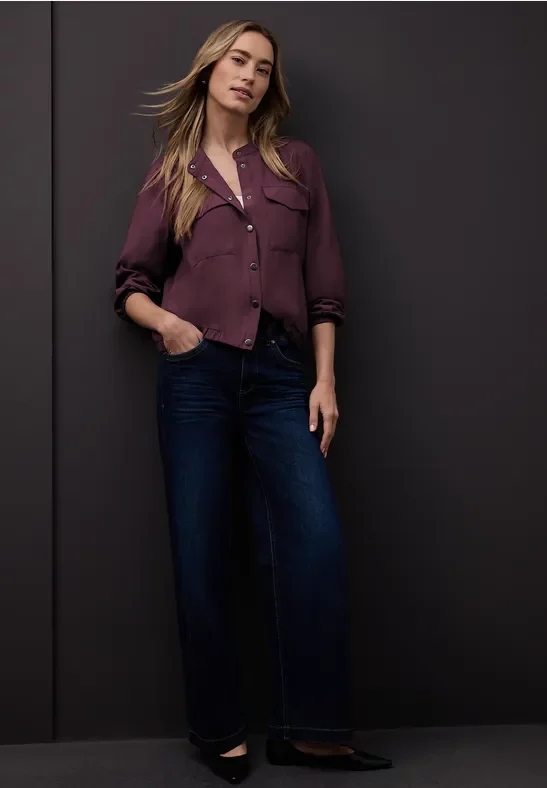 Street One Frauen Hemdbluse mit Taschen in Rot, Gr: 36