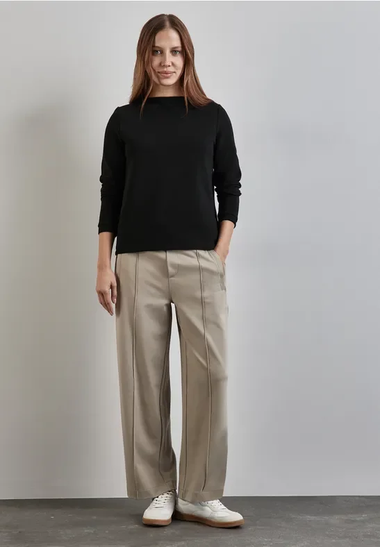 Thumbnail - Street One Frauen Turtleneck Struktur-Shirt in Schwarz, Gr: 34