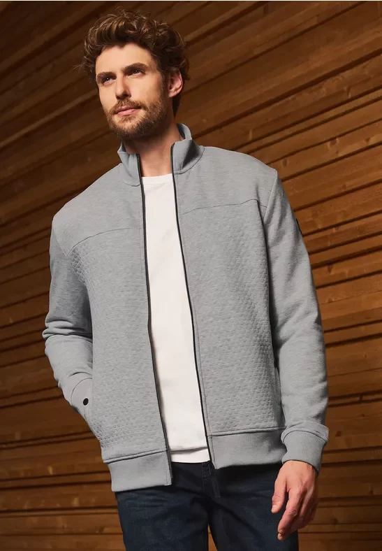 Thumbnail - Street One MEN Männer Jacke mit 3D-Struktur in Grau, Gr: L