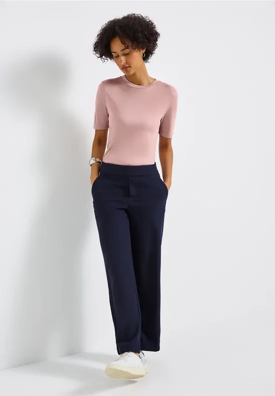 Street One Frauen Basic Shirt mit Turtleneck in Rosa, Gr: 36
