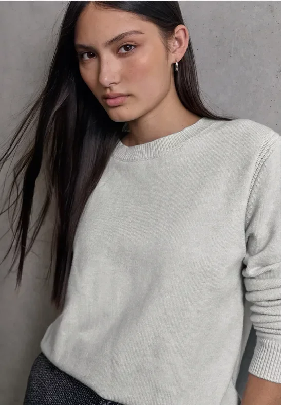 Street One Studio Frauen Softer Pullover mit Details in Grau, Gr: 40