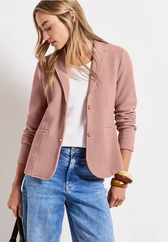 Street One Frauen Basic Blazer mit Struktur in Rosa, Gr: 38