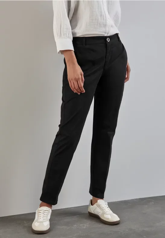 Street One Frauen Weiche Chino in Schwarz, Gr: 32