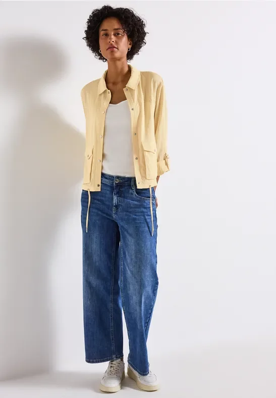 Street One Frauen Leichte Strukturjacke in Gelb, Gr: 38