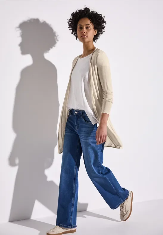 Street One Frauen Offene Jacke in Beige, Gr: 36