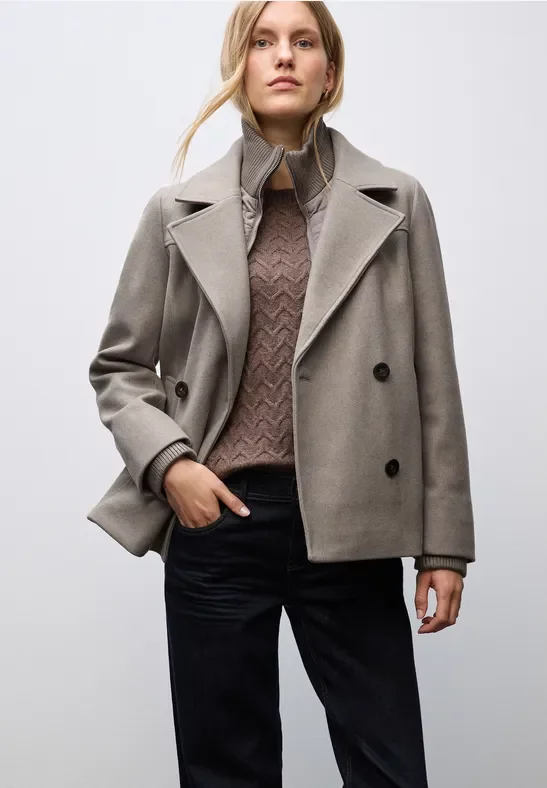 Thumbnail - Street One Frauen Cabanjacke mit Inlay in Braun, Gr: 46