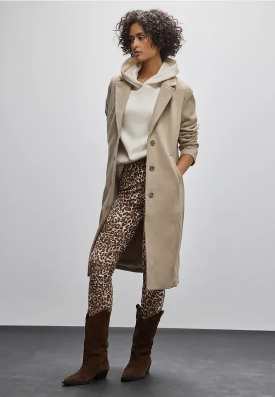 Street One Frauen Leggings mit Leo-Muster in Braun, Gr: 32