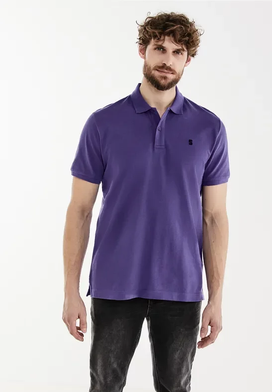 Street One MEN Männer Piqué Poloshirt in Lila, Gr: M