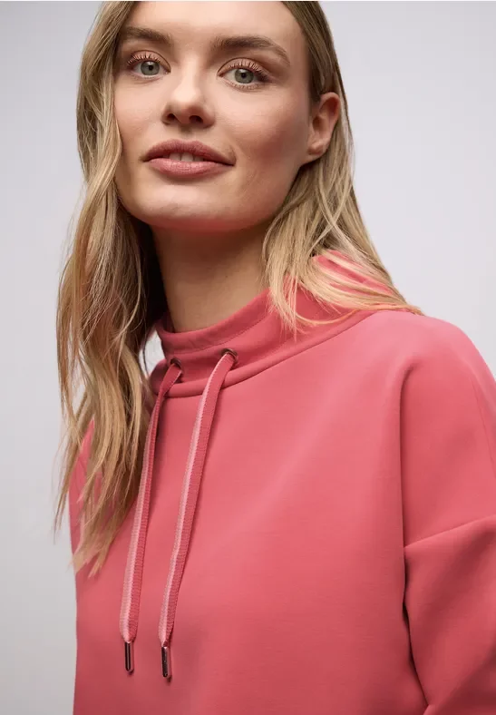 Street One Frauen Shirt in Unifarbe in Pink, Gr: 34