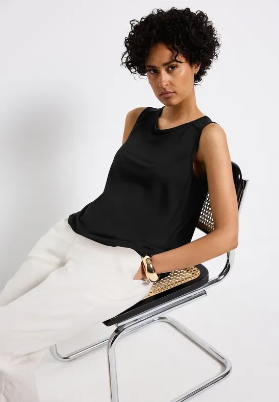 Thumbnail - Street One Frauen Basic Top in Schwarz, Gr: 36