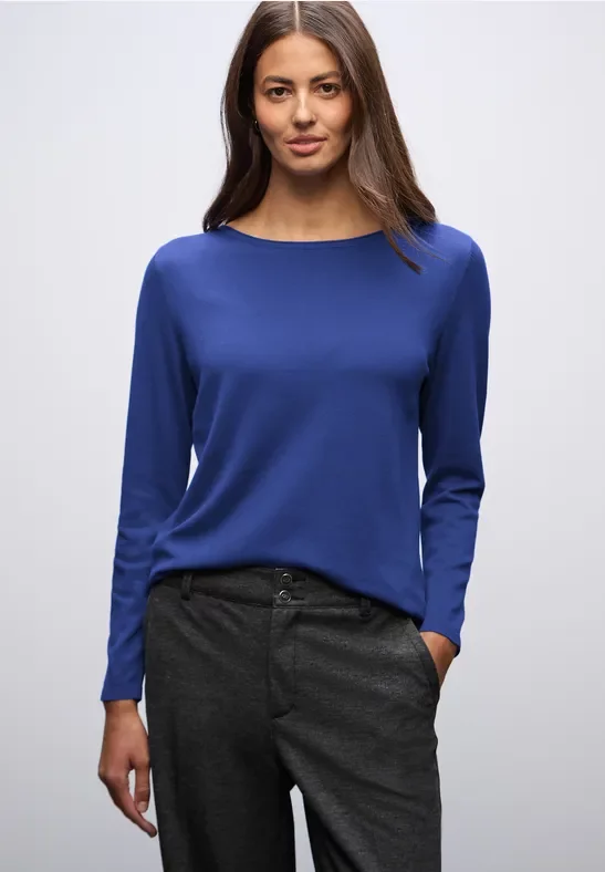 Street One Frauen Strickpullover in Blau, Gr: 40