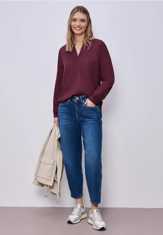 Street One Frauen Split Neck Tunika in Rot, Gr: 38