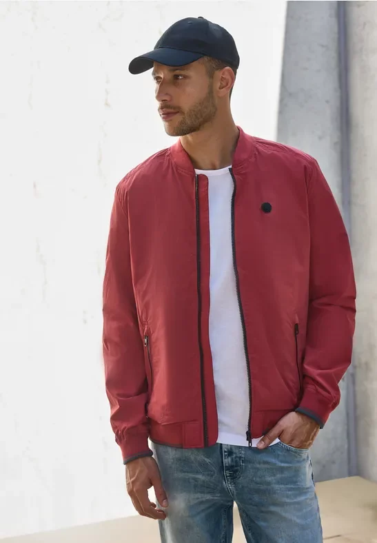 Street One MEN Männer Papertouch Blouson in Rot, Gr: M