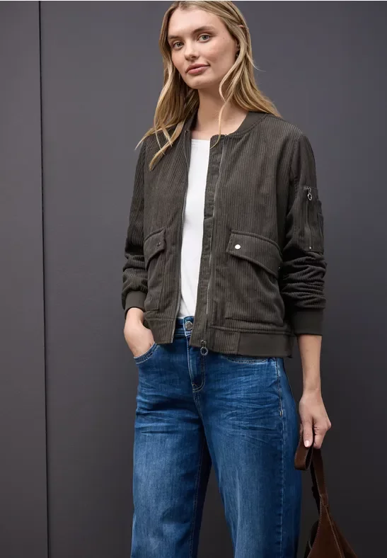 Thumbnail - Street One Frauen Softer Cord-Blouson in Braun, Gr: 40