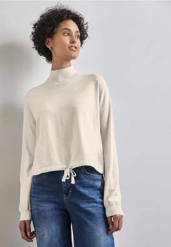 Thumbnail - Street One Frauen Kurzer Turtleneck-Sweater in Weiß, Gr: 42