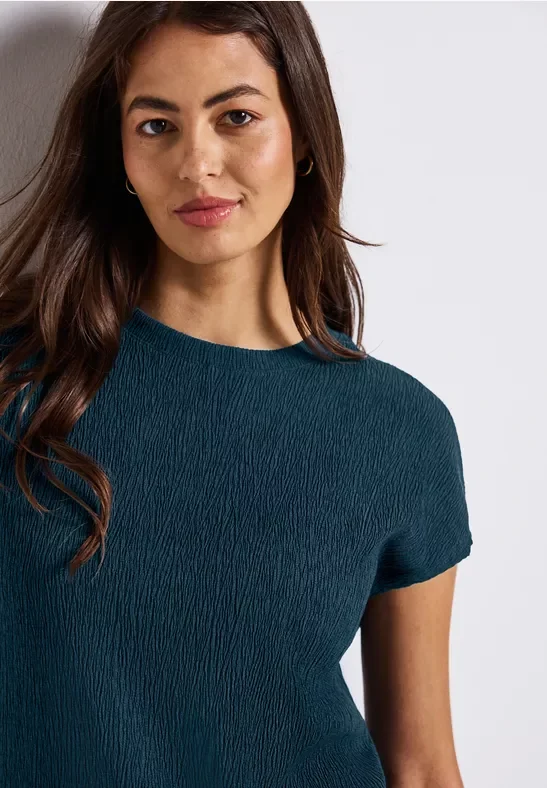 Thumbnail - Street One Frauen Strukturmix Shirt in Türkis, Gr: 42