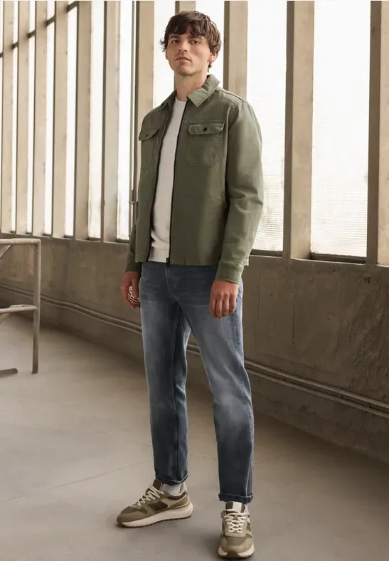 Street One MEN Männer Regular Fit Jeans in Grau, Gr: 40